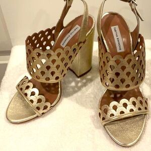 Tabitha Simmons gold sandals